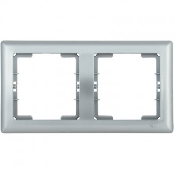 Рамка 2-местная горизонтальная IEK РГ-2-БС BOLERO серебряный - EMB20-K23 Рамка 2-местная горизонтальная IEK РГ-2-БС BOLERO серебряный - EMB20-K23