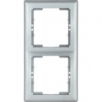 Рамка 2-местная вертикальная IEK РВ-2-БС BOLERO серебряный - EMB21-K23 Рамка 2-местная вертикальная IEK РВ-2-БС BOLERO серебряный - EMB21-K23
