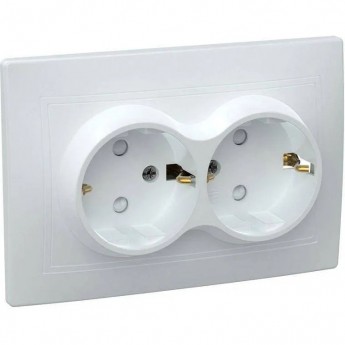 Розетка 4-местная для открытой установки РС24-2-ОБ без заземляющего контакта 10А IEK ОКТАВА белый ERO40-K01-10-DC