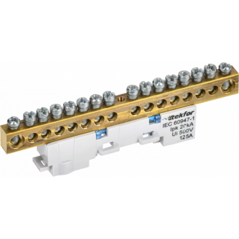 Шина N "ноль" IEK TEKFOR TF-NN20-16-KL-K07 изолированная на универсальном держателе 8х12-16-С