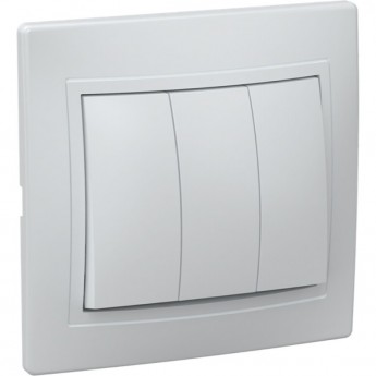 Выключатель 3-клавишный IEK КВАРТА ВС10-3-0-ККм 10А кремовый - EVK30-K33-10-DM